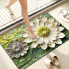 Tapis de salle de bain &agrave; s&eacute;chage rapide en diatomite lavable, nouveau design 3D
